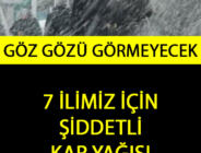 7 İlimiz İçin Kar Yağışı Alarmı Verildi