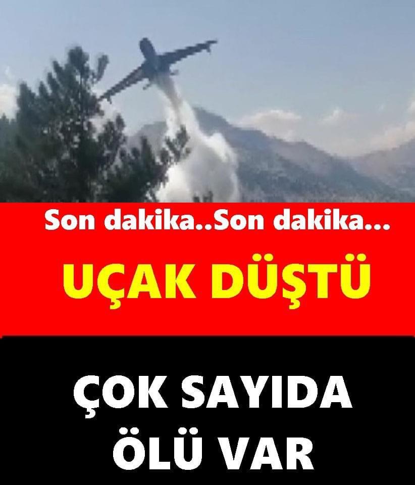 SON DAKİKA .. UÇAK DÜŞTÜ..